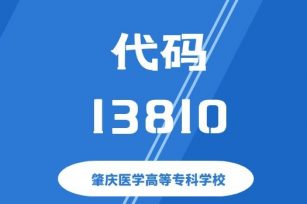 【代码：13810】肇庆医学高等专科学校
