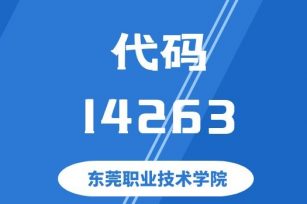【代码：14263】东莞职业技术学院