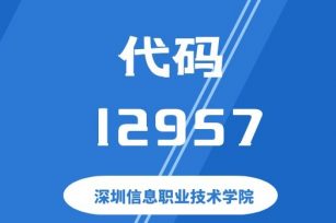 【代码： 12957】深圳信息职业技术学院